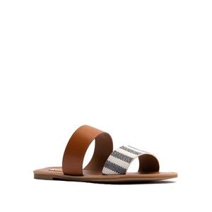 Brown and Striped Sandals